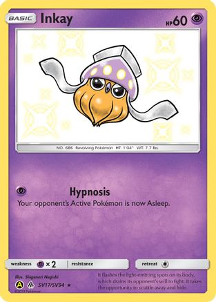 Inkay SV17/94 - Hidden Fates Shiny Vault Holofoil