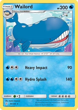 Wailord 46/236 - SM  Cosmic Eclipse Reverse Holofoil