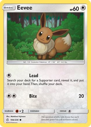 Eevee - 166/236 166/236 - SM  Cosmic Eclipse Reverse Holofoil