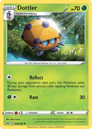 Dottler 18/202 - SWSH01 Sword & Shield Base Set Reverse Holofoil