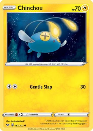 Chinchou (067) 67/202 - SWSH01 Sword & Shield Base Set Reverse Holofoil