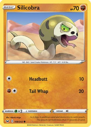 Silicobra (108) 108/202 - SWSH01 Sword & Shield Base Set