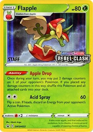 Flapple - SWSH022 (Prerelease) [Staff] SWSH022 - SWSH Sword & Shield Promo Cards Holofoil