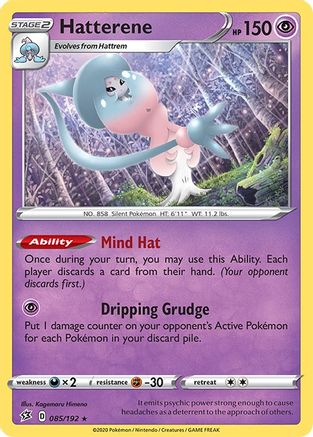 Hatterene 85/192 - SWSH02 Rebel Clash Reverse Holofoil