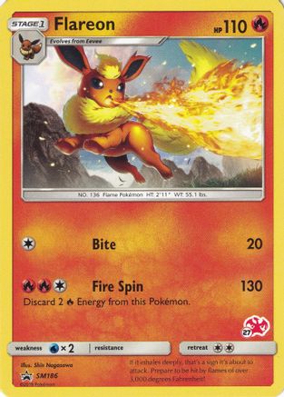 Flareon - SM186 (#27 Charizard Stamped) SM186 - Battle Academy