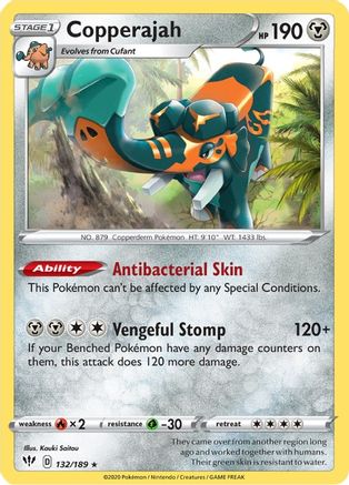 Copperajah 132/189 - SWSH03 Darkness Ablaze Holofoil