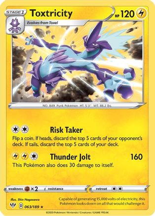 Toxtricity 63/189 - SWSH03 Darkness Ablaze Holofoil