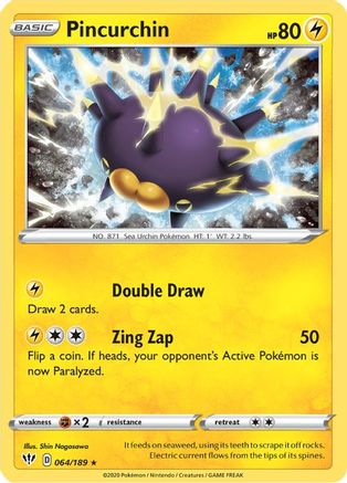 Pincurchin 64/189 - SWSH03 Darkness Ablaze Holofoil