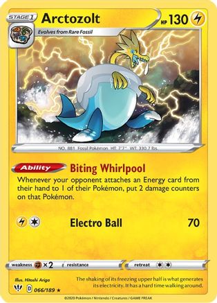 Arctozolt 66/189 - SWSH03 Darkness Ablaze Reverse Holofoil
