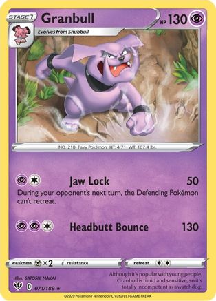 Granbull 71/189 - SWSH03 Darkness Ablaze Reverse Holofoil