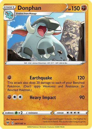 Donphan 87/185 - SWSH04 Vivid Voltage Reverse Holofoil