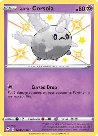 Galarian Corsola SV049/122 - Shining Fates Shiny Vault Holofoil