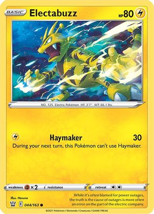 Electabuzz 44/163 - SWSH05 Battle Styles Reverse Holofoil