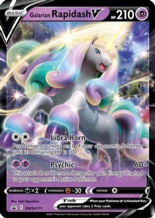 Galarian Rapidash V - SWSH111 SWSH111/307 - SWSH Sword & Shield Promo Cards Holofoil