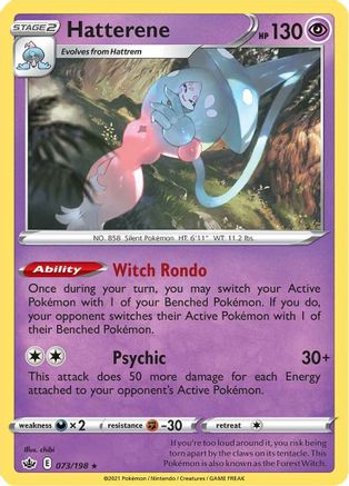Hatterene 73/198 - SWSH06 Chilling Reign Reverse Holofoil