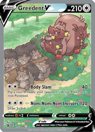 Greedent V (Alternate Full Art) 257/264 - SWSH08 Fusion Strike Holofoil