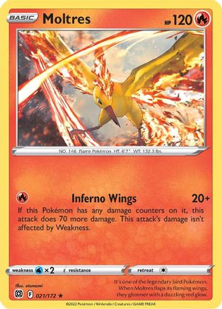 Moltres 21/172 - SWSH09 Brilliant Stars Holofoil