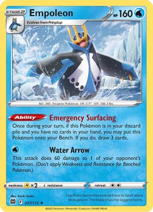Empoleon 37/172 - SWSH09 Brilliant Stars Reverse Holofoil