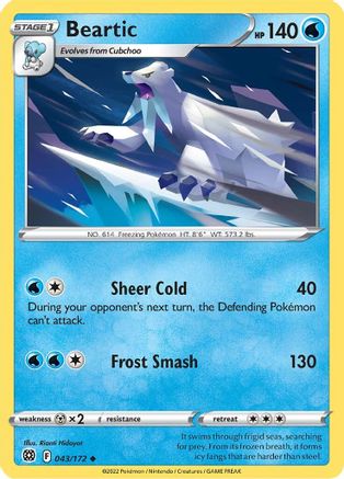 Beartic 43/172 - SWSH09 Brilliant Stars Reverse Holofoil