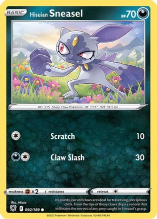 Hisuian Sneasel 92/189 - SWSH10 Astral Radiance Reverse Holofoil