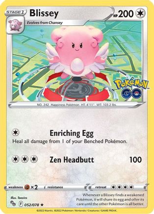 Blissey 52/78 - Pokemon GO Reverse Holofoil