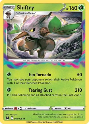 Shiftry 13/196 - SWSH11 Lost Origin Reverse Holofoil