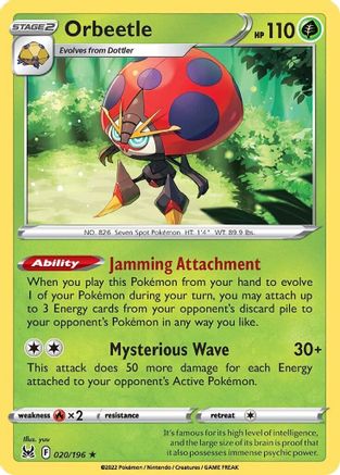 Orbeetle 20/196 - SWSH11 Lost Origin Holofoil