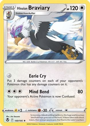 Hisuian Braviary 149/195 - SWSH12 Silver Tempest Reverse Holofoil