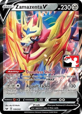 Zamazenta V - 139/202 139 - Prize Pack Series Cards Holofoil
