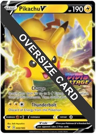 Pikachu V - 043/185 (Vivid Voltage Stamped) 43 - Jumbo Cards Holofoil