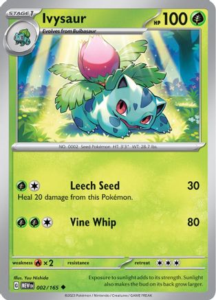 Ivysaur - 002/165 2 - SV Scarlet & Violet 151 Reverse Holofoil