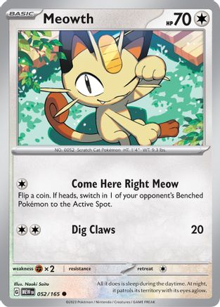Meowth 52 - SV Scarlet & Violet 151 Reverse Holofoil