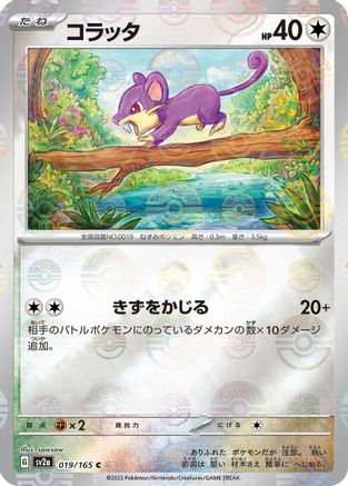 Rattata (Poke Ball Pattern) (019/165) - SV2a Pokemon Card 151 Holofoil