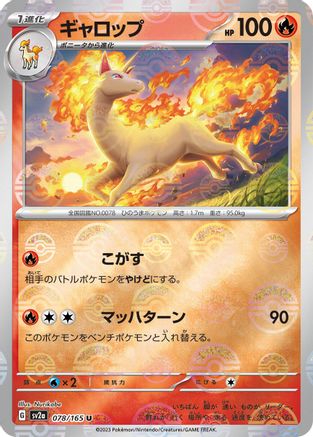 Rapidash (Poke Ball Pattern) (078/165) - SV2a Pokemon Card 151 Holofoil