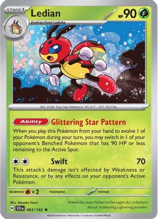 Ledian - 003/142 3 - SV07 Stellar Crown Holofoil