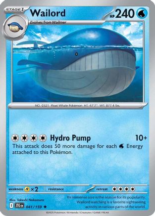 Wailord - 041/159 41 - SV09 Journey Together Reverse Holofoil