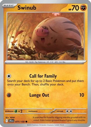 Swinub - 077/159 77 - SV09 Journey Together Reverse Holofoil