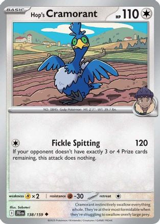 Hop's Cramorant 138 - SV09 Journey Together Reverse Holofoil