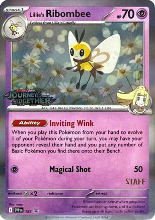 Lillie's Ribombee - 183 (Prerelease) [Staff] 183 - SV Scarlet & Violet Promo Cards Holofoil