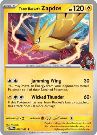 Team Rocket's Zapdos 70 - SV10 Destined Rivals