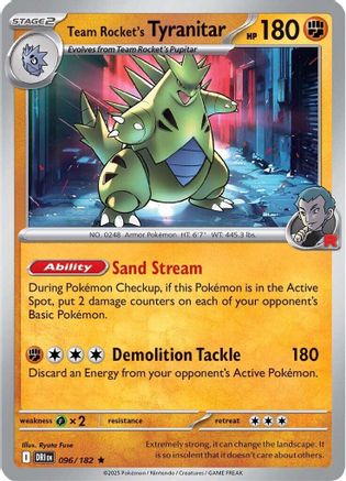 Team Rocket's Tyranitar 96 - SV10 Destined Rivals Reverse Holofoil
