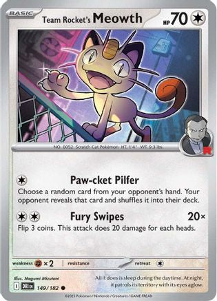 Team Rocket's Meowth 149 - SV10 Destined Rivals