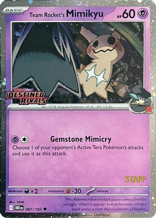 Team Rocket's Mimikyu (Prerelease Staff) 87 - SV10 Destined Rivals Holofoil