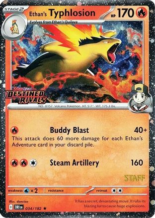 Ethan's Typhlosion (Prerelease Staff) 34 - SV10 Destined Rivals Holofoil