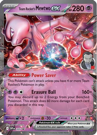 Team Rocket's Mewtwo ex 205 - SV Scarlet & Violet Promo Cards Holofoil