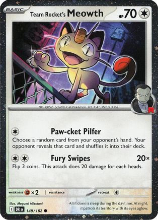 Team Rocket's Meowth (Cosmos Holo) 149 - Miscellaneous Cards & Products Holofoil