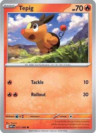 Tepig - 011/086 11 - SV White Flare Reverse Holofoil
