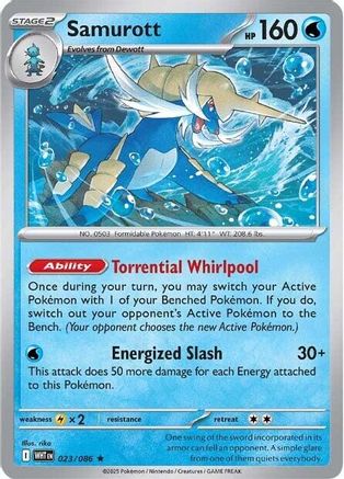 Samurott - 020/086 20 - SV White Flare Reverse Holofoil