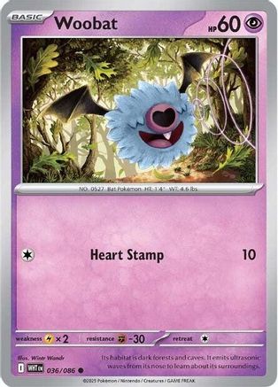 Woobat - 033/086 33 - SV White Flare Reverse Holofoil