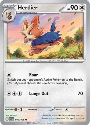 Herdier - 073/086 73 - SV White Flare Reverse Holofoil